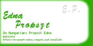 edna propszt business card